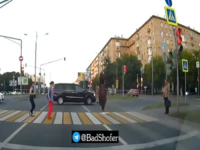 Flying motorcycle brutally hit car in crossroad
