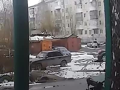 First he was punched hard then he was run over in reverse by driver 