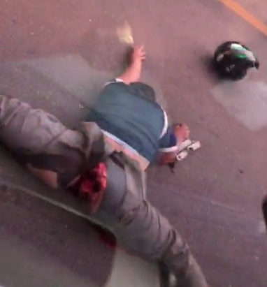 Horrific motorcycle crash 