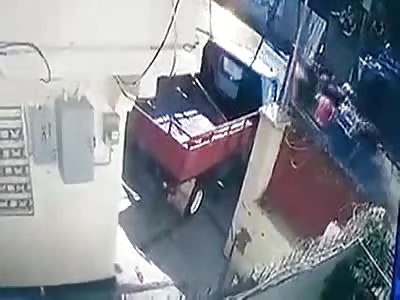 Crushed by his own stupidity.