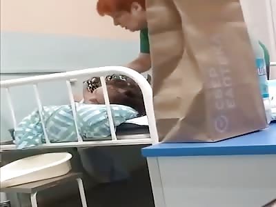 Russian nurse abuse old woman. 