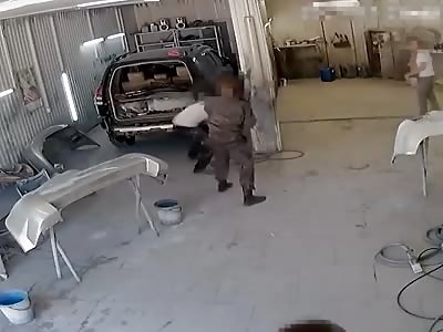 Shovel to the head from unsatisfied angry client.