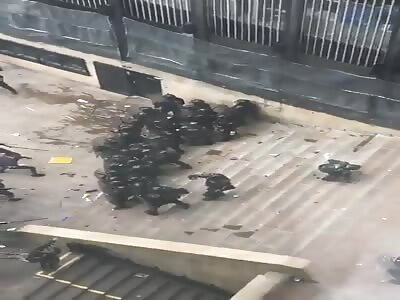 Indigenous people confront the Colombian National Police