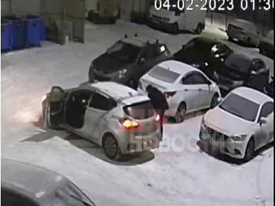 man threw a woman out of a car and severely kicked her ass