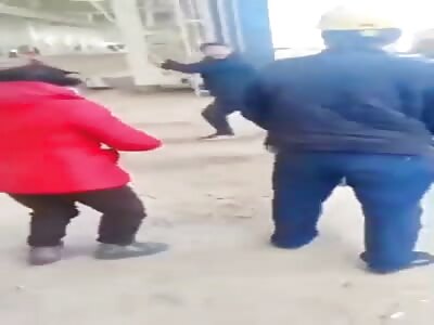 Boss dealing with his lazy workers 