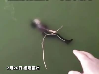 Dead woman body floating in canal 