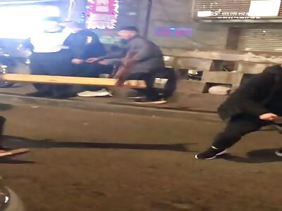 A man with a kitchen knife stabbed random bystanders and was overpower