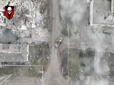 Russian BMP-2 IFV With a cope cage destroyed by drone-dropped munition