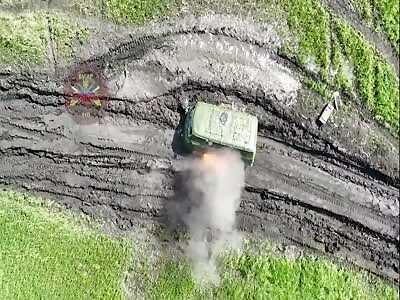 Destroying van and a locating of Russian troop 