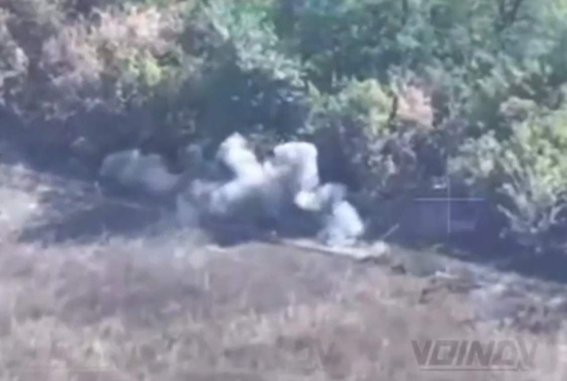Ukrainian cyclist steps on a mine. 