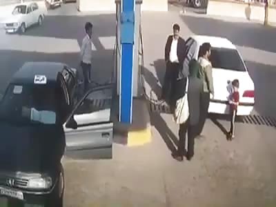 Car Explodes at Gas Station