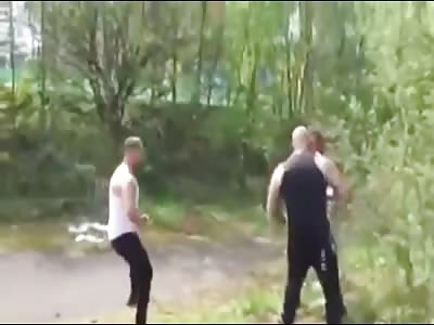 2 men biting and eye gouging 