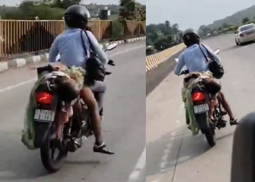 Man Ties Dead Wife to Bike after Truck Runs over her 