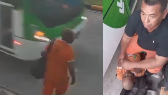 Distracted Old Man Knocked, Ran Over By Passenger Bus