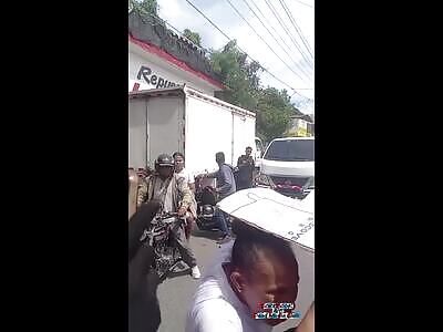 truck one, motorcyclist zero