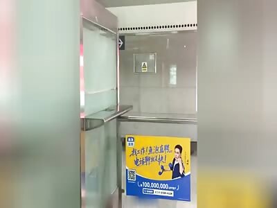 Crazy whore beats up security guards