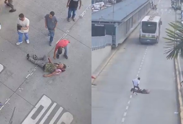 Homeless Man Hit By Bus And Gets Finished Off !