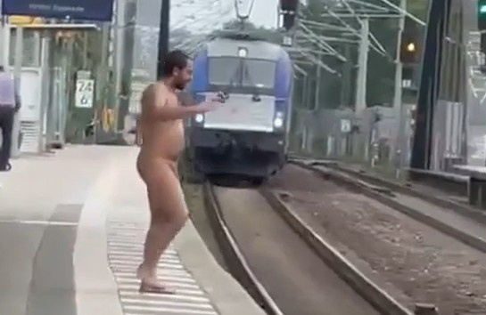 SHOCK: Naked Dude Steps In Front Of Train And Gets Destroyed [Germany]