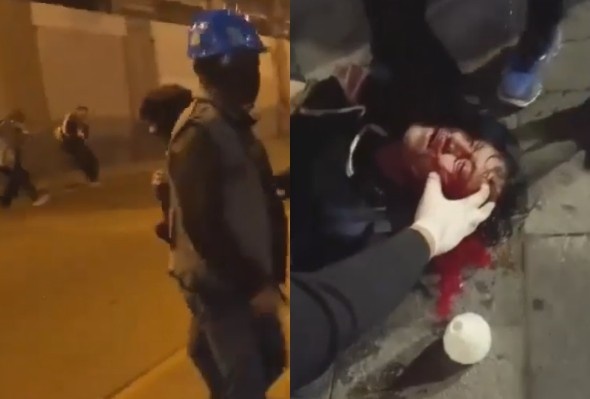 Moment When Protester Fatally Shot By Plainclothes Cop In Peru