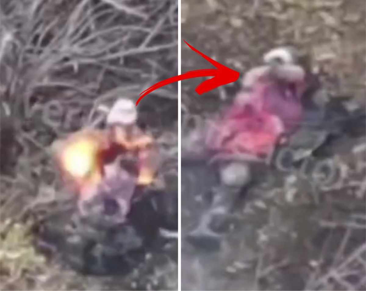 Ukrat, after being burned alive, his back is slashed open. 