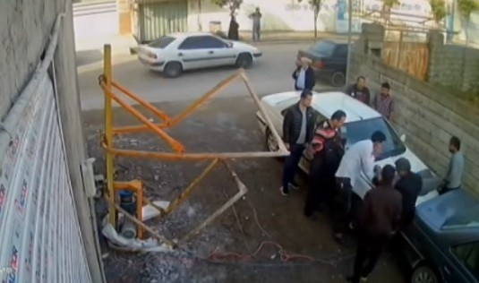 WORKER FALLS ON CAR IN WORK ACCIDENT