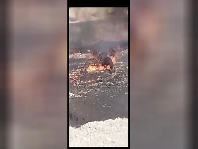 FUEL THIEF BURNED UNTIL HE WAS FRIED