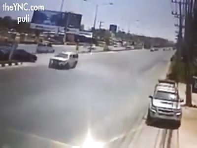 Terrible motorcycle accident