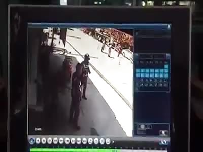 No brakes Crash - police volunteer being crushed (skip to :38)