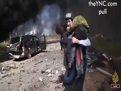 THE VIDEO SHOWS THE TIME OF THE SVBIED ATTACK ON THE CIVIL POPULATION AND THE REBELS IN ALEPO(video2)