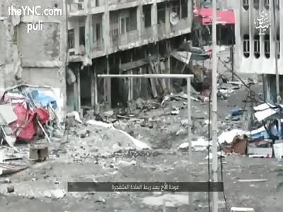 ISIS blowing up Iraq army position in Western Mosul.