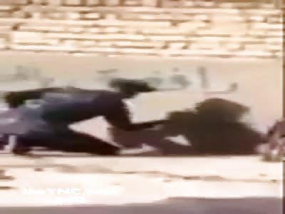 Man explodes by a bomb