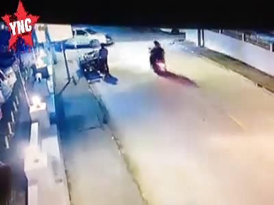 frontal crash with motorcycle and on course