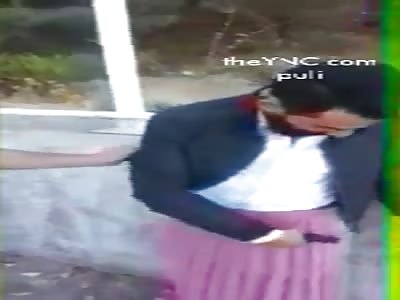 They force this guy to shoot himself in the leg