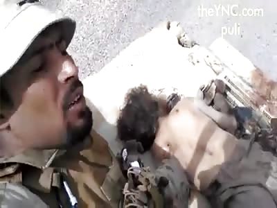 soldier shows prisoner