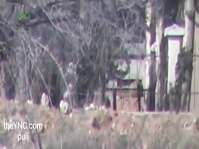sniper Ahrar_al_Sham rebels attacking Assad's forces