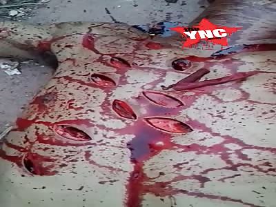 murdered man with several stabs