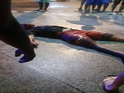 homicide, man with his last sighs of life