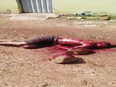 The victim was killed with several blades on the neck and stones. in the head