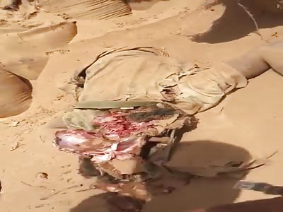 IRAQI SOLDIERS SHOW THEIR FALLEN OPPONENT