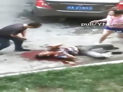 BRUTAL. THE MAN IS BEING! NAILED, WITH KNIFE SEVERAL TIMES