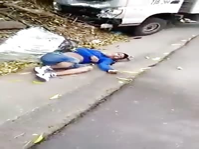 ACCIDENT TRUCK AND MOTORCYCLE