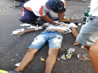 ACCIDENT TRUCK AND MOTORCYCLE