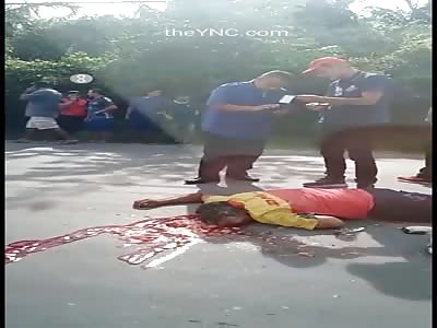 MOTORCYCLE FATAL ACCIDENT WITH THE CRUSHED HEAD