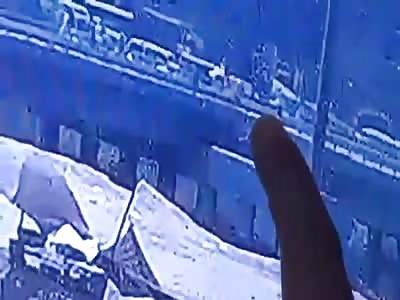 Video .. The moment of the bombing of one of the terrorists to himself