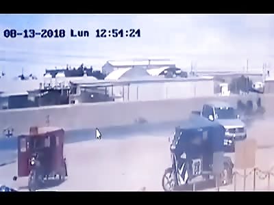 The brutal impact of a motorcycle taxi against an old man