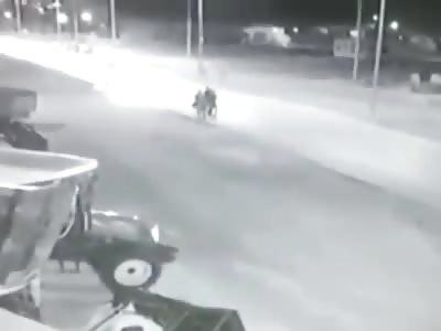 Automobile in high speed runs over pedestrians