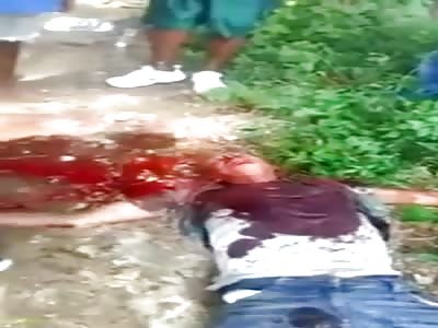 Man in agony after receiving attack, machete