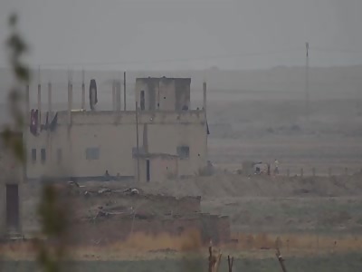 Destruction with a machine gun from the PKK militia outside the villag
