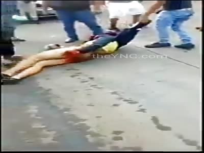 In Naucalpan Mexico, the thief is attacked and even a dog wants to do 