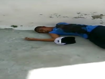 Man in agony after receiving shot